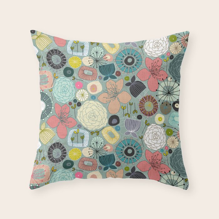 oriental blooms Throw Pillow Gallery Image 6