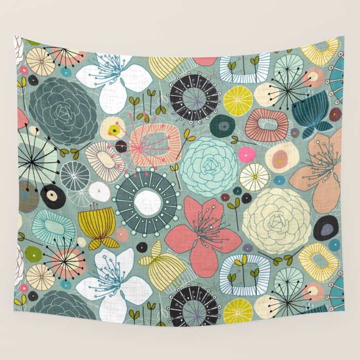 oriental blooms Wall Tapestry Gallery Image 4