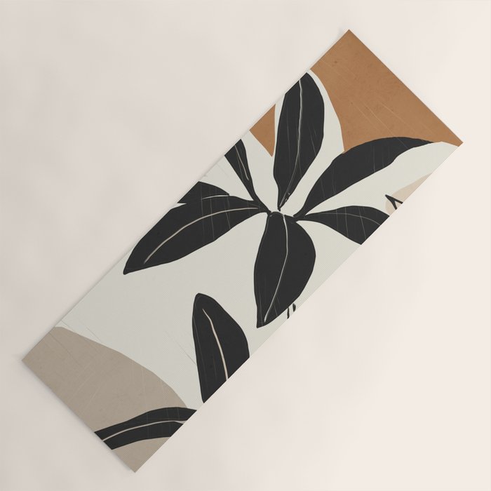 Modern Abstract Art Plant Yoga Mat Gallery Image 1