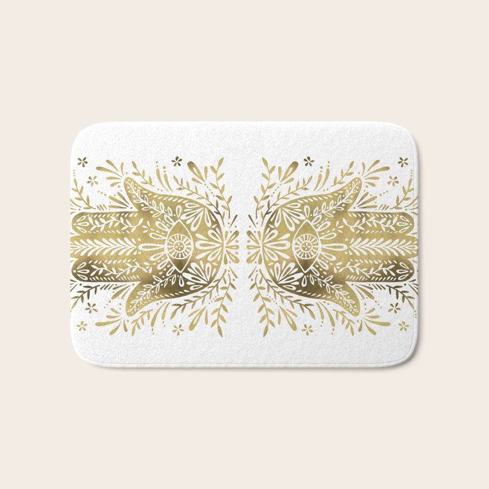 Hamsa Hand - Gold Palette Bath Mat Gallery Image 1