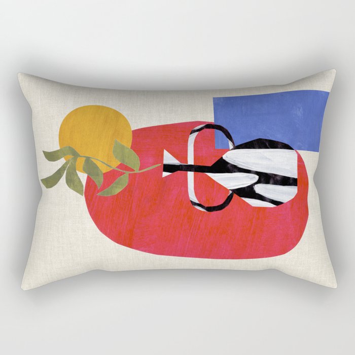 Primary Sun Tribal Vase Rectangular Pillow Gallery Image 2