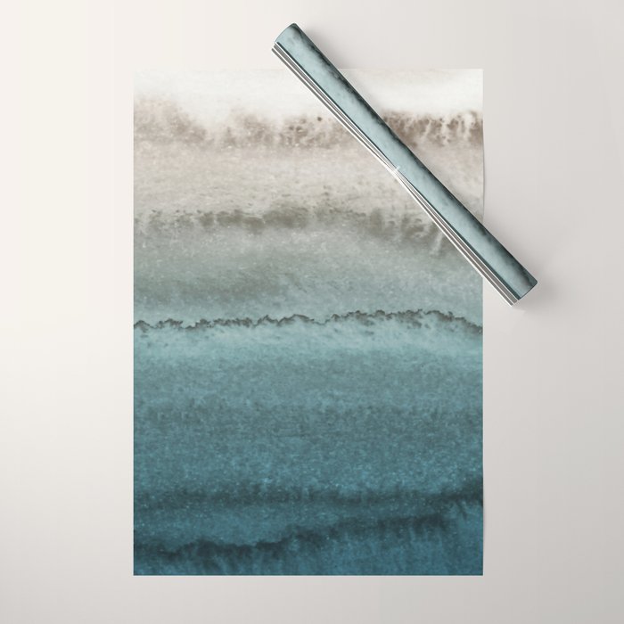WITHIN THE TIDES - CRASHING WAVES TEAL Wrapping Paper Gallery Image 1