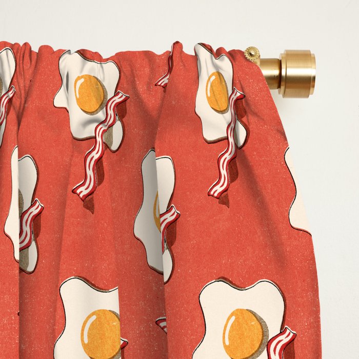 FAST FOOD / Egg and Bacon - pattern Window Curtain Gallery Image 2