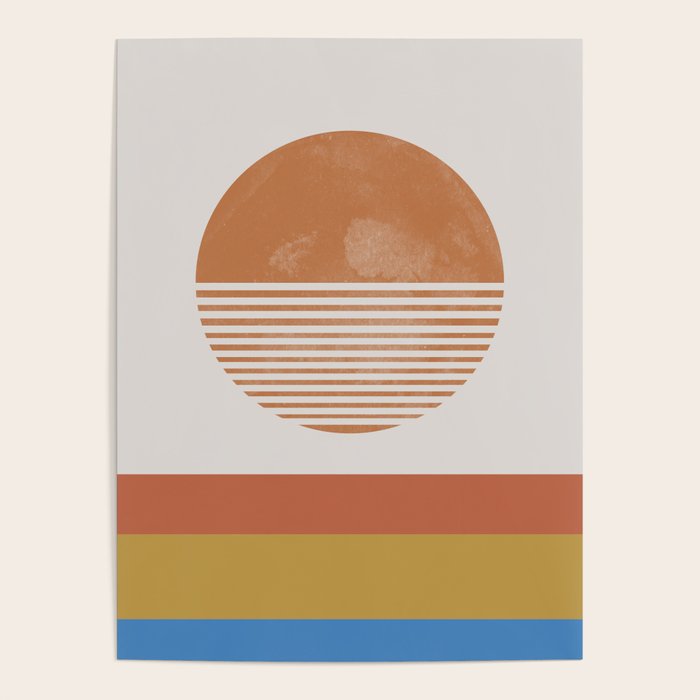 Sunshine, Modern Abstract Landscape, Sun Poster Gallery Image 1