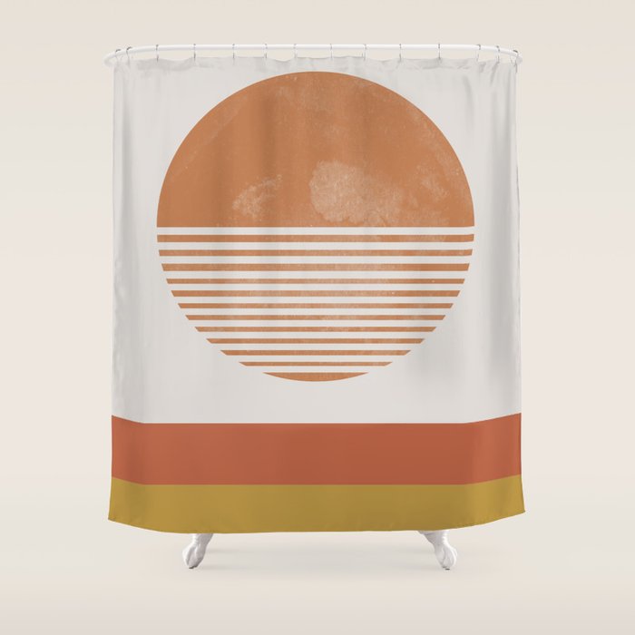 Sunshine, Modern Abstract Landscape, Sun Shower Curtain Gallery Image 1