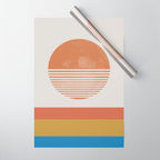 Sunshine, Modern Abstract Landscape, Sun Wrapping Paper Gallery Image 1