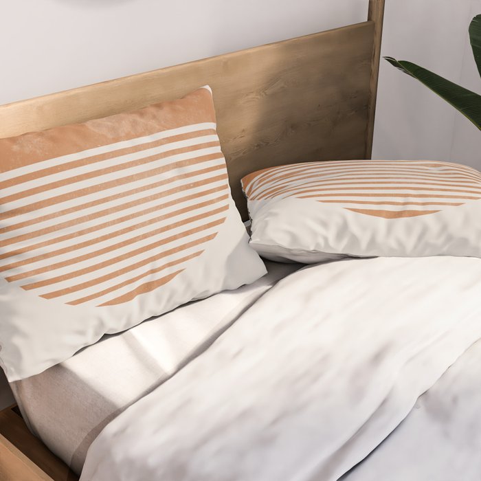 Sunshine, Modern Abstract Landscape, Sun Pillow Sham Gallery Image 2