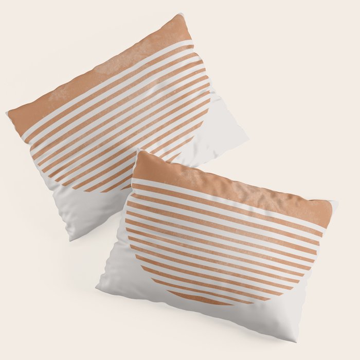 Sunshine, Modern Abstract Landscape, Sun Pillow Sham Gallery Image 3