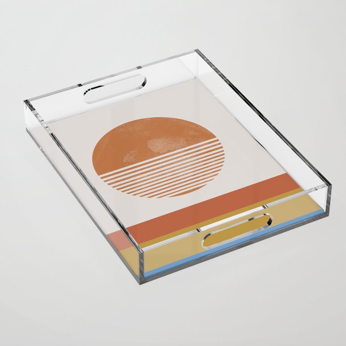 Sunshine, Modern Abstract Landscape, Sun Acrylic Tray Gallery Image 1