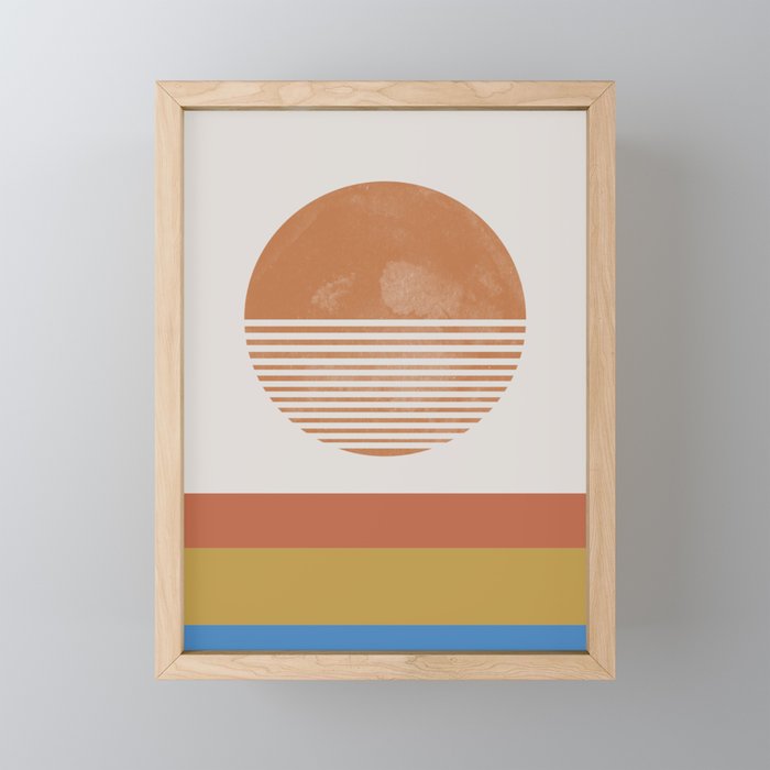 Sunshine, Modern Abstract Landscape, Sun Mini Art Print Gallery Image 1