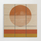 Sunshine, Modern Abstract Landscape, Sun Wood Wall Art Gallery Image 1