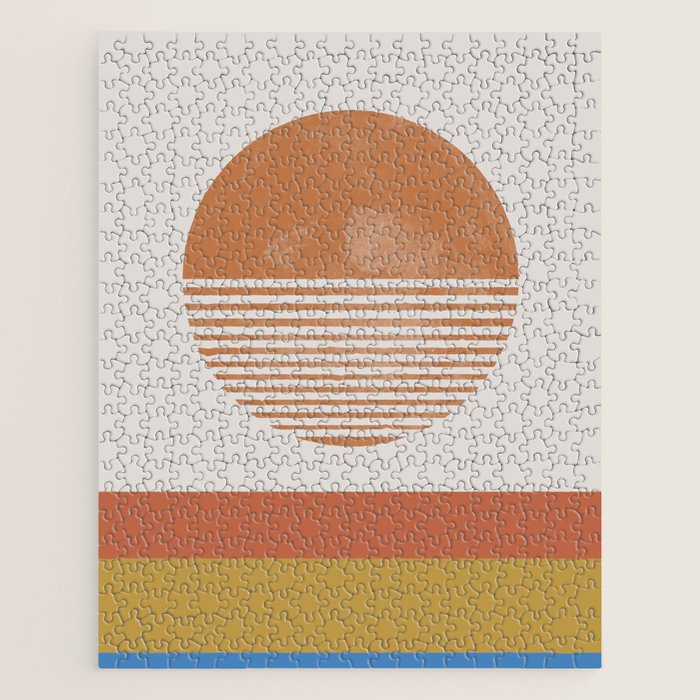 Sunshine, Modern Abstract Landscape, Sun Jigsaw Puzzle Gallery Image 1