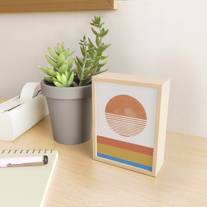Sunshine, Modern Abstract Landscape, Sun Mini Art Print Gallery Image 2