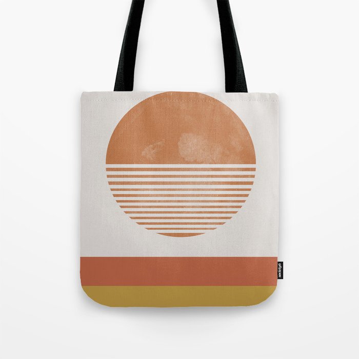 Sunshine, Modern Abstract Landscape, Sun Tote Bag Gallery Image 1