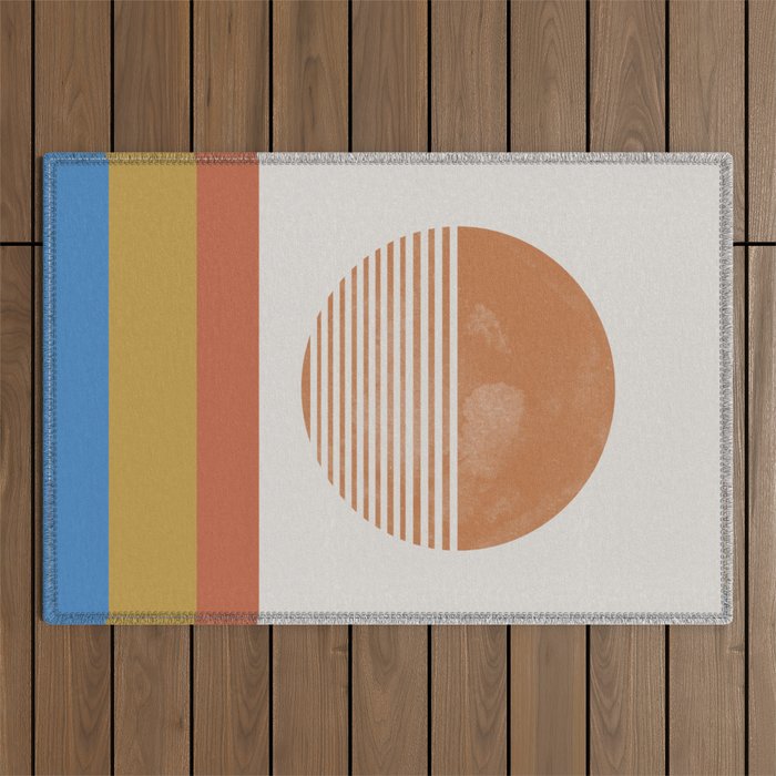 Sunshine, Modern Abstract Landscape, Sun Outdoor Rug Gallery Image 1