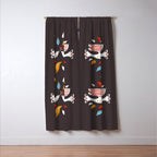 Retro christmas birds illustration Window Curtain Gallery Image 3