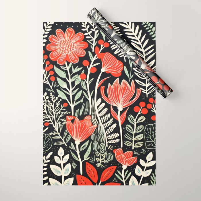 Doodle Diary Flowers Wrapping Paper Gallery Image 1