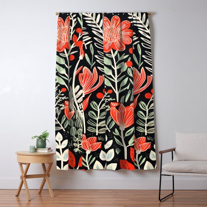 Doodle Diary Flowers Window Curtain Gallery Image 1