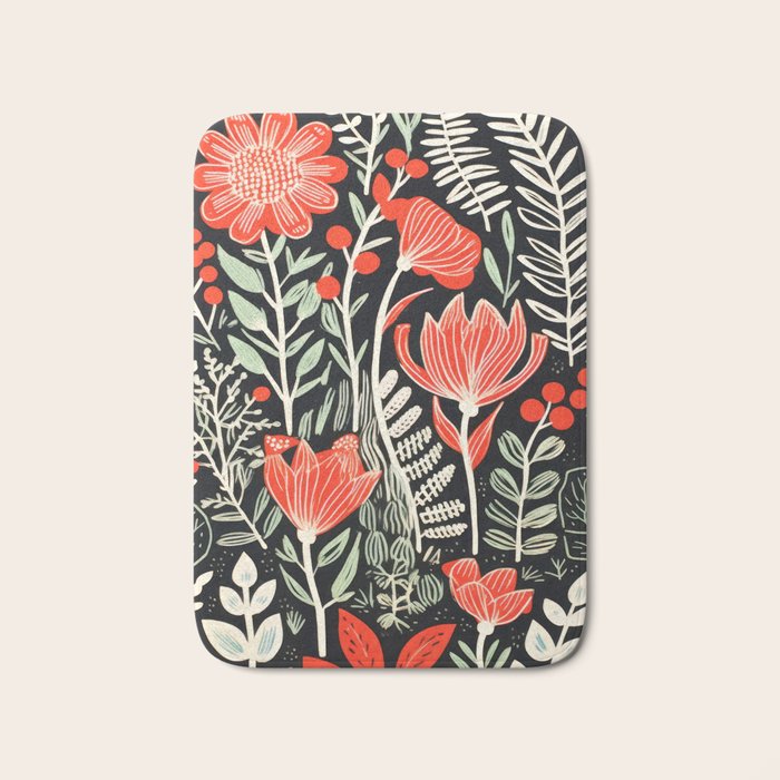 Doodle Diary Flowers Bath Mat Gallery Image 1