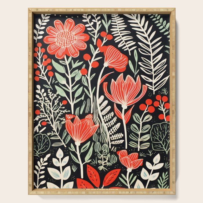 Doodle Diary Flowers Serving Tray Gallery Image 1