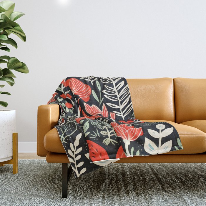 Doodle Diary Flowers Throw Blanket Gallery Image 1