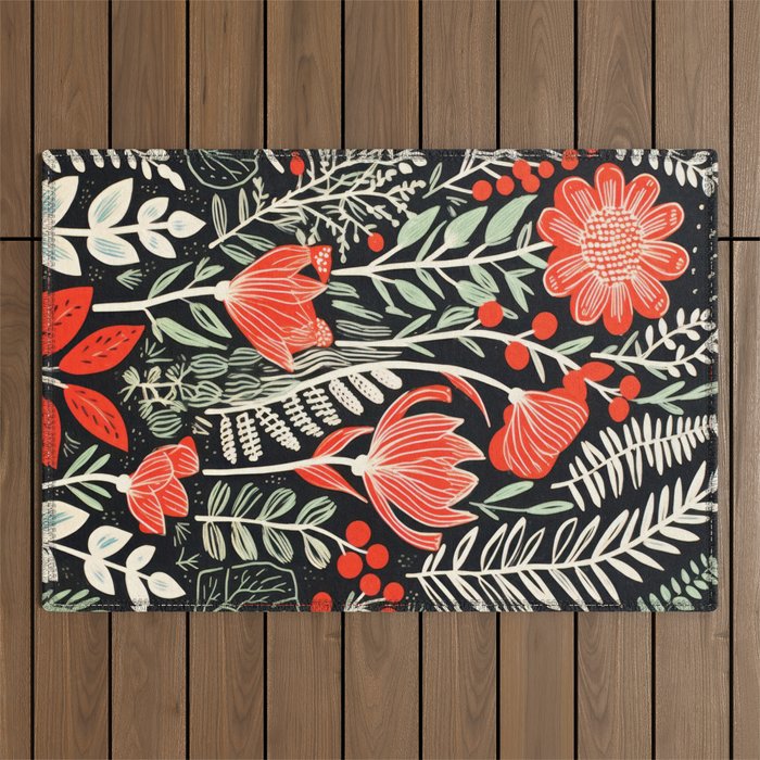 Doodle Diary Flowers Outdoor Rug Gallery Image 1