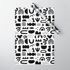 Black and white abstract organic shape pattern Wrapping Paper Gallery Image 1