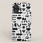 Black and white abstract organic shape pattern iPhone Case Gallery Image 1