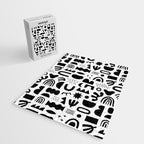 Black and white abstract organic shape pattern Jigsaw Puzzle Gallery Image 2