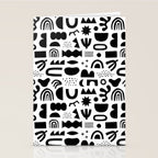 Black and white abstract organic shape pattern Stationery Card Gallery Image 2
