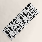 Black and white abstract organic shape pattern Yoga Mat Gallery Image 1