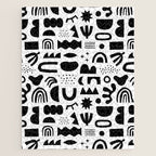 Black and white abstract organic shape pattern Jigsaw Puzzle Gallery Image 1