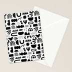 Black and white abstract organic shape pattern Stationery Card Gallery Image 2