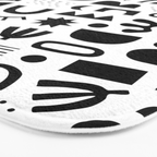 Black and white abstract organic shape pattern Bath Mat Gallery Image 3