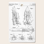 Nasa Space Shuttle Patent - Nasa Shuttle Art - Black And White Cutting Board Gallery Image 1
