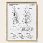 Nasa Space Shuttle Patent - Nasa Shuttle Art - Black And White Serving Tray Gallery Image 1