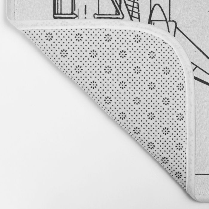 Nasa Space Shuttle Patent - Nasa Shuttle Art - Black And White Bath Mat Gallery Image 2