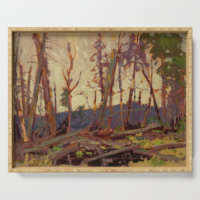 Tom Thomson Burnt Country, Evening 1914 Canadian Landscape Artist Serving Tray Gallery Image 1