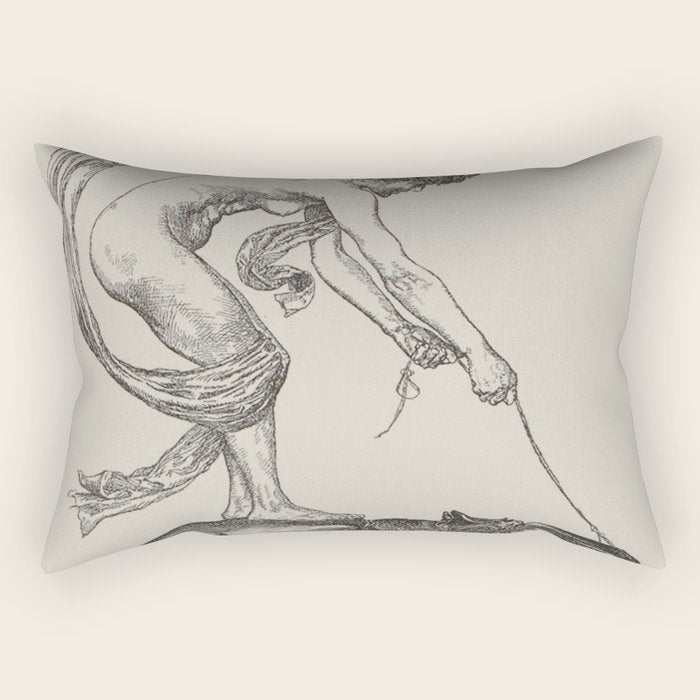 Nude Classical Woman Riding a Beetle 1895-1896 Rectangular Pillow Gallery Image 2
