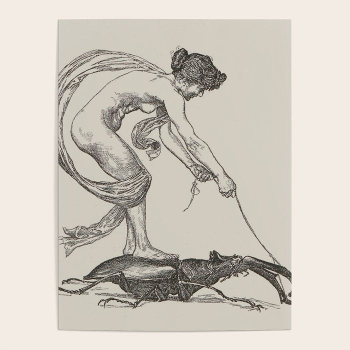 Nude Classical Woman Riding a Beetle 1895-1896 Poster Gallery Image 4