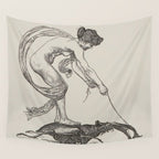Nude Classical Woman Riding a Beetle 1895-1896 Wall Tapestry Gallery Image 4