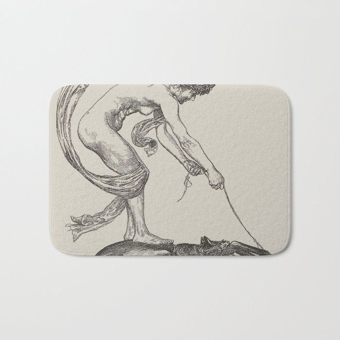 Nude Classical Woman Riding a Beetle 1895-1896 Bath Mat Gallery Image 1