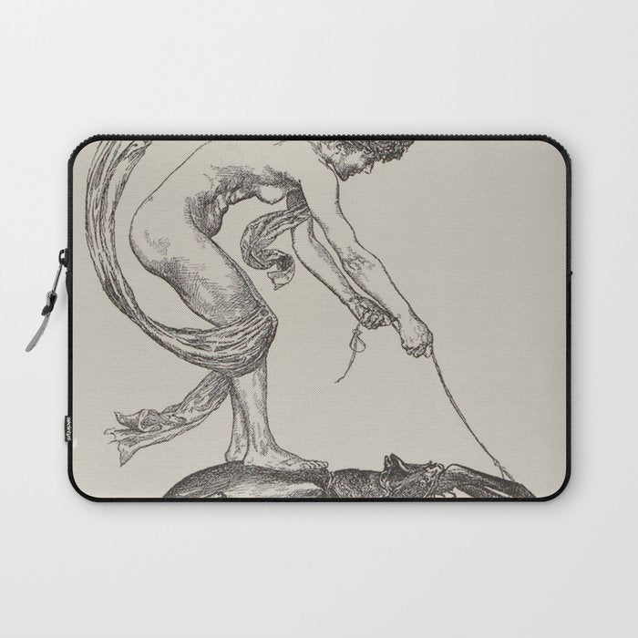 Nude Classical Woman Riding a Beetle 1895-1896 Laptop Sleeve Gallery Image 1