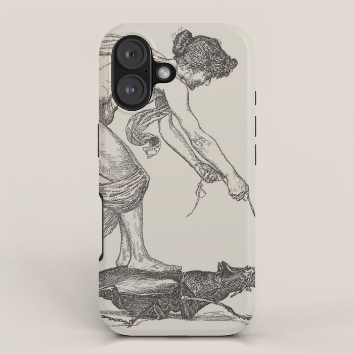 Nude Classical Woman Riding a Beetle 1895-1896 iPhone Case Gallery Image 1
