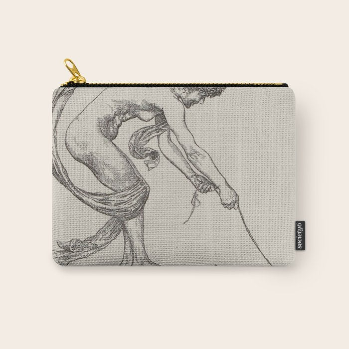 Nude Classical Woman Riding a Beetle 1895-1896 Carry All Pouch Gallery Image 1