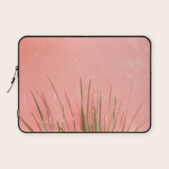Green on Pink | Mexico travel photography print | Botanical San Miguel de Allende Laptop Sleeve Gallery Image 1
