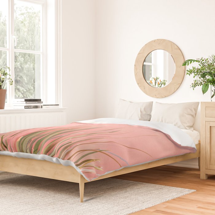 Green on Pink | Mexico travel photography print | Botanical San Miguel de Allende Duvet Cover Gallery Image 2