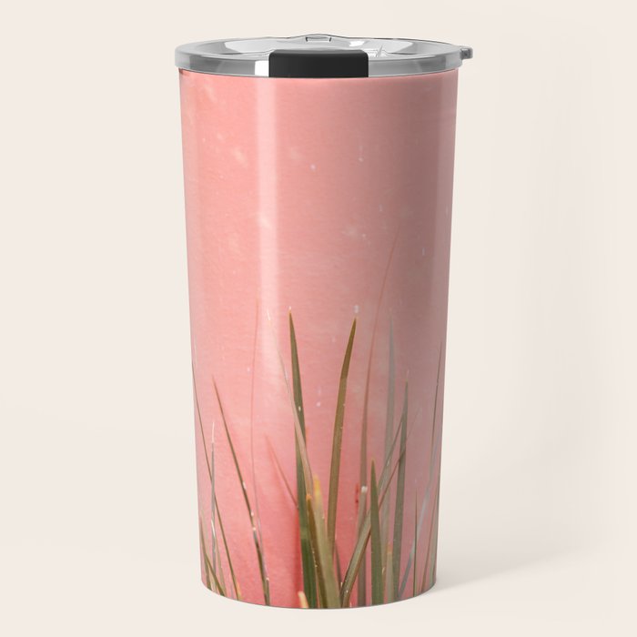Green on Pink | Mexico travel photography print | Botanical San Miguel de Allende Travel Mug Gallery Image 1