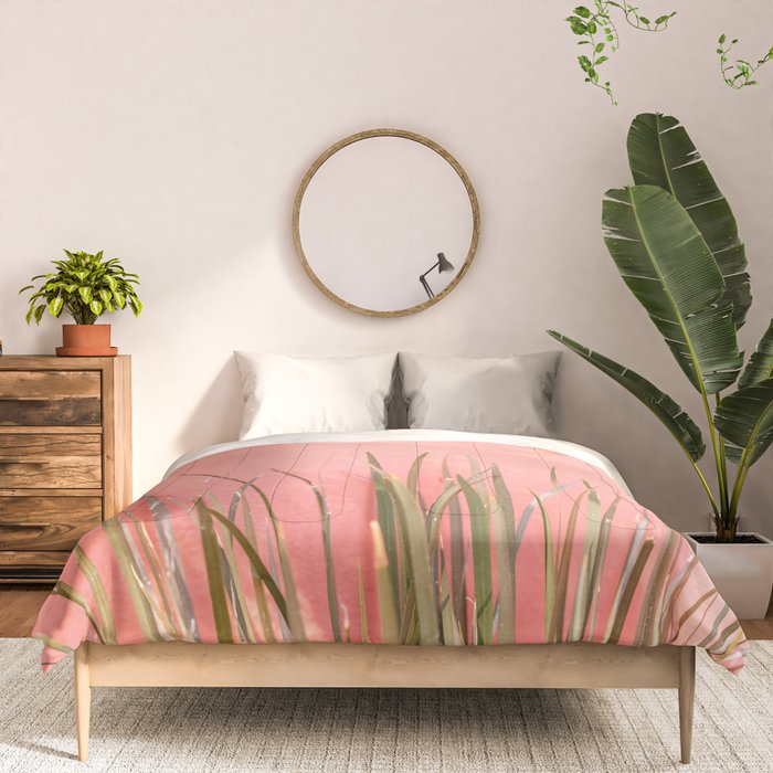 Green on Pink | Mexico travel photography print | Botanical San Miguel de Allende Comforter Gallery Image 3