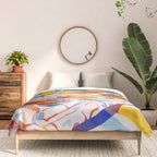 Breakfast Picnic, Food Travel Colorful Tea Party, Toast Pancakes Jam Eggs, Sunny Side Up Bohemian Painting Comforter Gallery Image 3